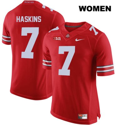 Women's NCAA Ohio State Buckeyes Dwayne Haskins #7 College Stitched Authentic Nike Red Football Jersey MF20A18DJ
